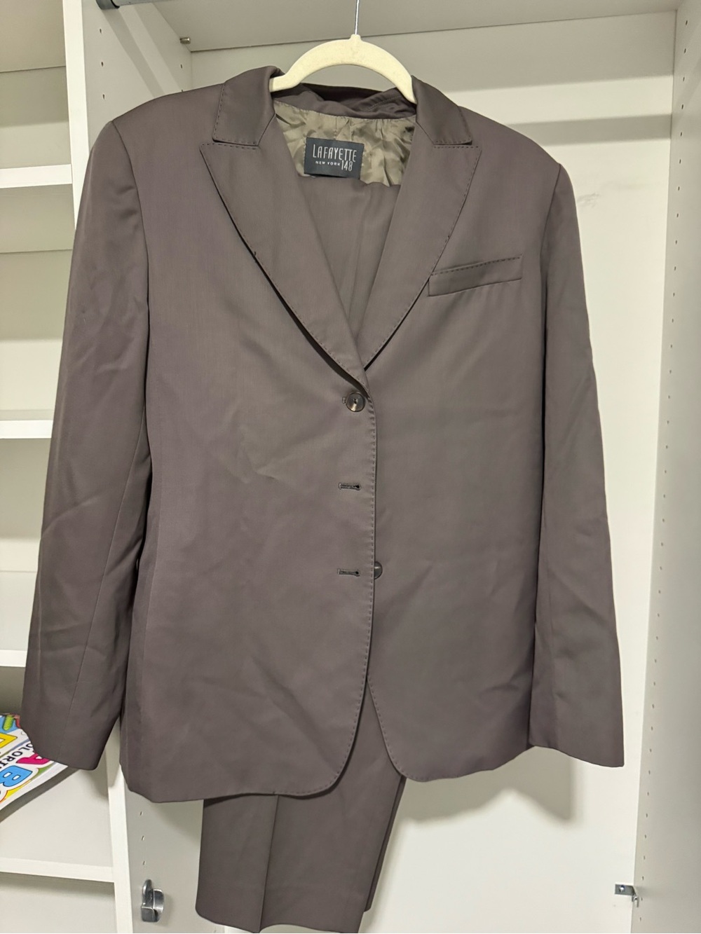 Lafayette 148 New York Gray Womens Grey Suit